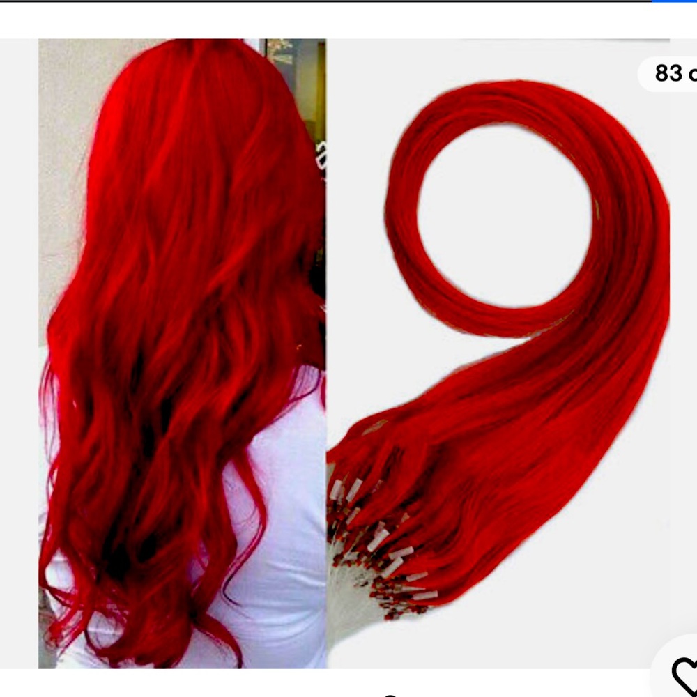 RED I tip hair extensions